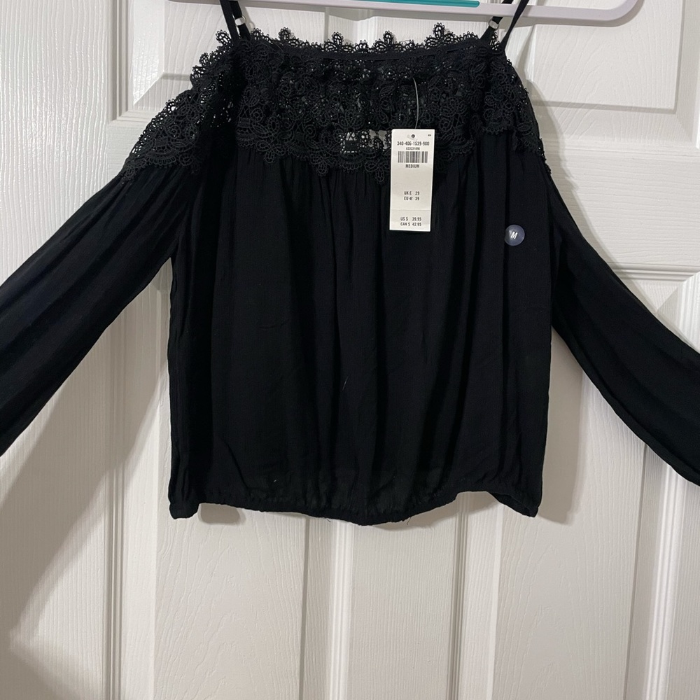 NEW medium Hollister off the shoulder black top